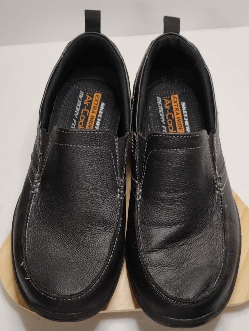 Skechers Men's Black Slip-On Loafers with Air-Cooled Memory Foam